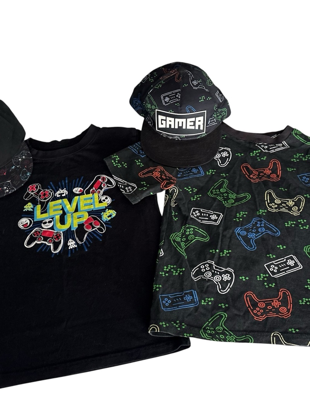 Kids' Gamer Graphic Hats and T-Shirts - Black